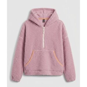 Wild Fable Pink Orange Fleece 1/4 Zip Hoodie XL Women Kangaroo Pocket
